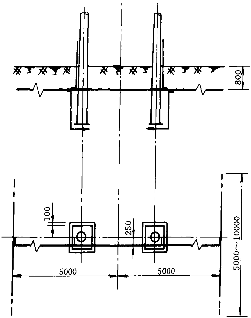 图7-59 双杆接地装置施工图